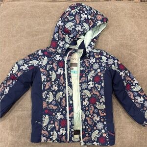 Roxy Kids' Blue and Red Patterned Raincoat